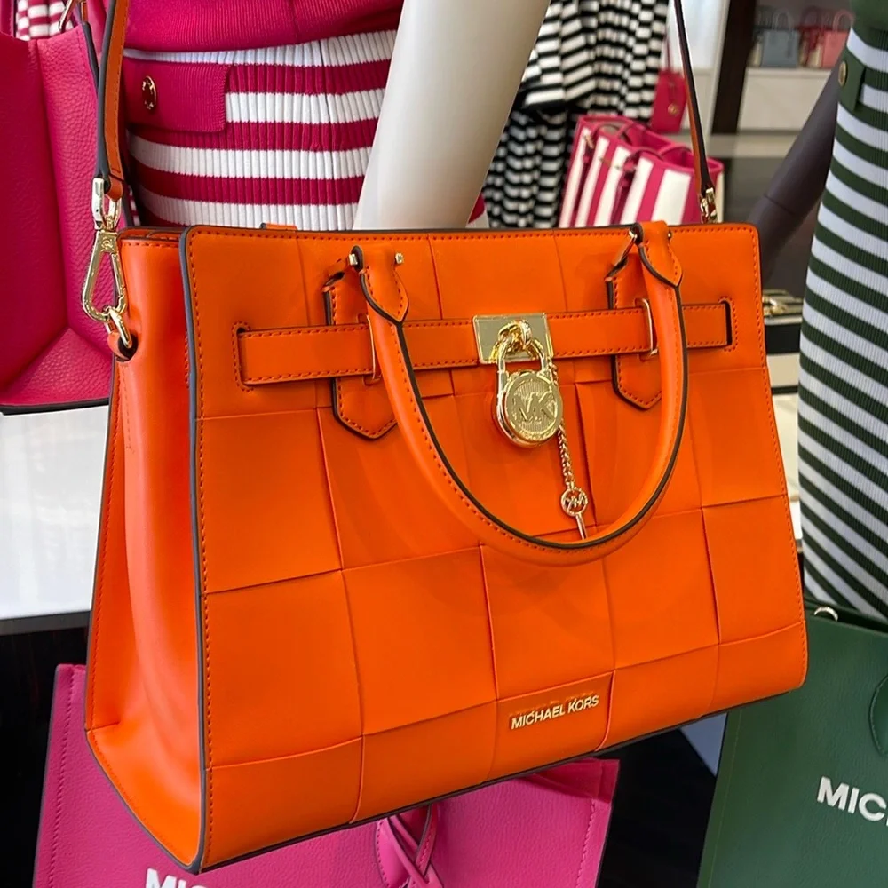 MICHAEL KORS HAMILTON MEDIUM SATCHEL 
 COLOR: POPPY 
NWT - Picture 8 of 16